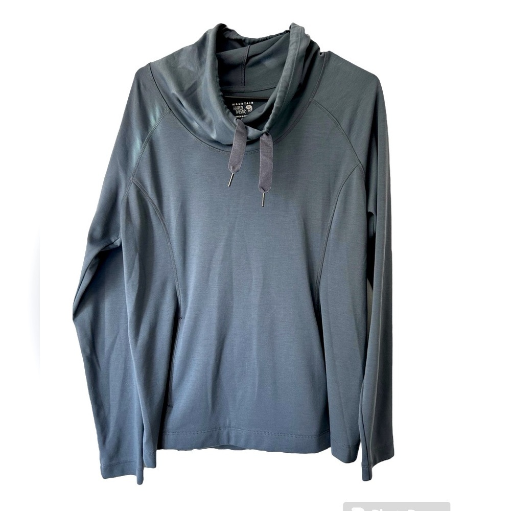 Mountain Hardwear Slate Blue Grey Long-Sleeve Cowl Neck Tunic